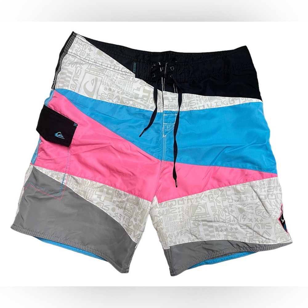 Quicksilver Board Shorts Cotton Candy Surf Swim Trunks Size 36 Medium